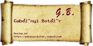 Gabányi Botár névjegykártya